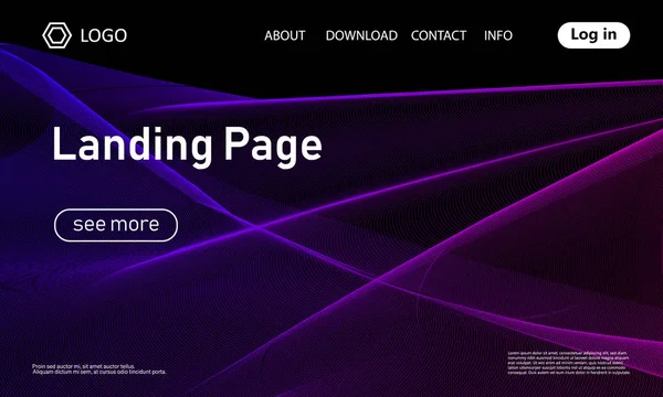 Modelo de landing page. Líquido abstrato — Vetor de Stock