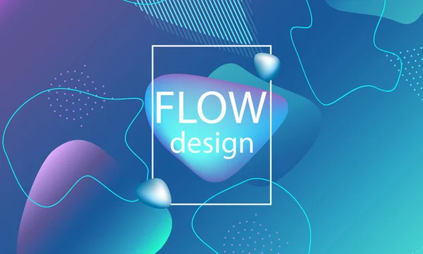 Flow shapes background. Wavy abstract cover — Stock Vector