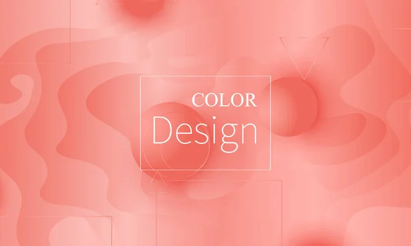 Fondo de color coral. Patrón de formas fluidas . — Vector de stock