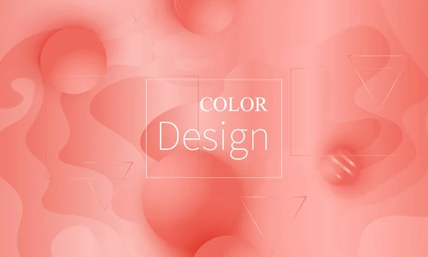 Fondo de color coral. Patrón de formas fluidas . — Vector de stock