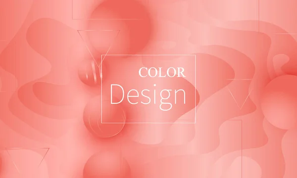 Fondo de color coral. Patrón de formas fluidas . — Vector de stock