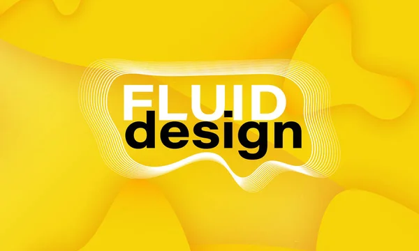 Formas fluidas. Fondo amarillo 3D . — Archivo Imágenes Vectoriales