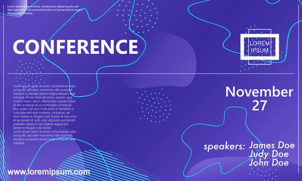 Konferans duyurusu tasarım şablonu — Stok Vektör