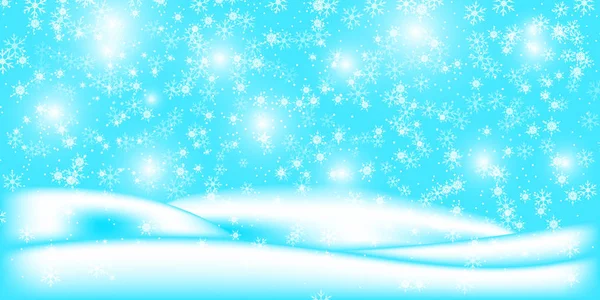 Paesaggio natalizio con fiocchi di neve cadenti . — Vettoriale Stock