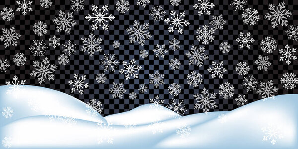 Реалистичный сугроб изолирован. Снежный пейзаж
.