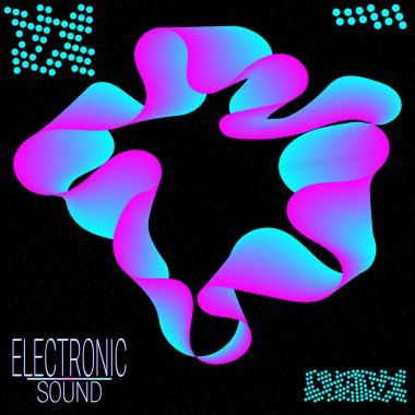 Dinamik sıvı şekli. Müzik dalgaları.