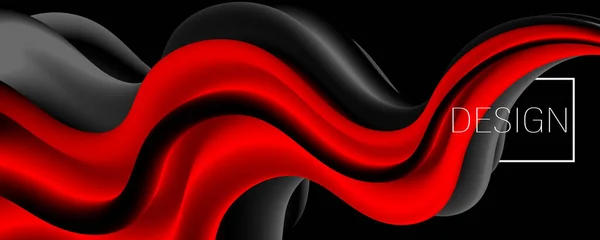 Red Gradient. Liquide d'encre. Vague 3D. Couleur fluide. — Image vectorielle