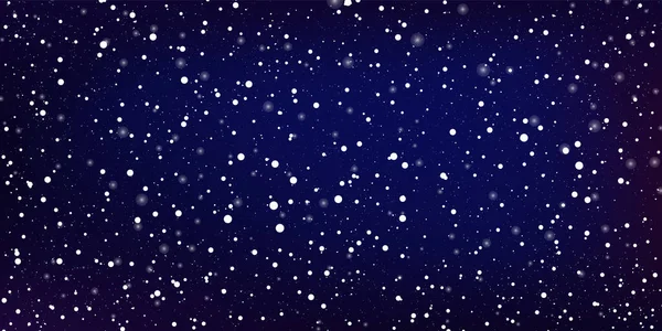 Noite de neve. Flocos de neve brancos. Neve em queda . — Vetor de Stock