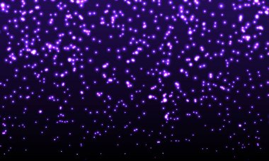 Mor Konfeti. Altın Parıldayan Parçacıklar. Vektör