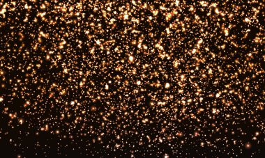 Altın Parıldayan Konfeti. Altın Soyut Parçacıklar.