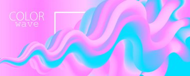 3D poster. Pembe Sıvı Rengi. Sıvı Arkaplan.