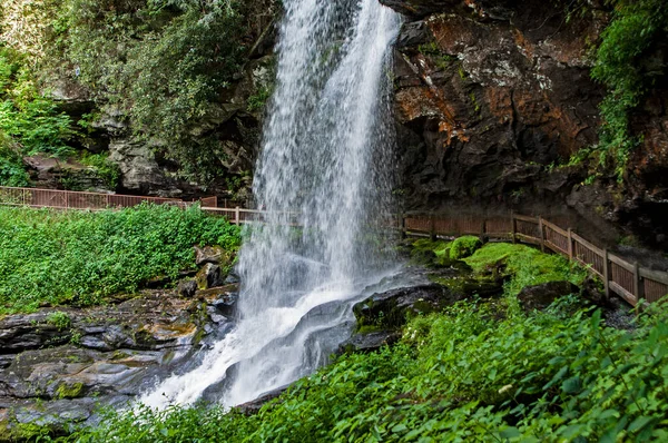 Beautiful Dry Falls Est Sur Sentier Des Cascades Caroline Nord — Photo