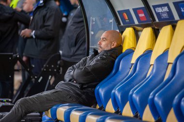 Kharkiv, Ukrayna 18 Eylül 2019: Manchester C Teknik Direktörü