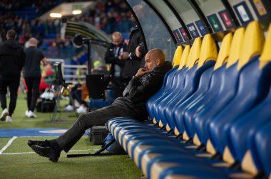 Kharkiv, Ukrayna 18 Eylül 2019: Manchester City Teknik Direktörü Pep Guardiola