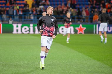 Kharkiv, Ukrayna 18 Eylül 2019: Manc'ın futbolcusu