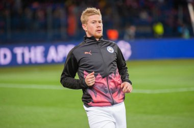 Kharkiv, Ukrayna 18 Eylül 2019: Manc'ın futbolcusu