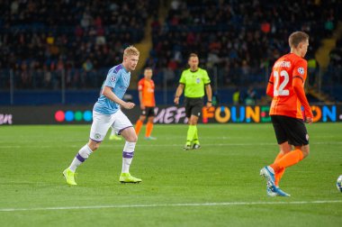Kharkiv, Ukrayna 18 Eylül 2019: Manc'ın futbolcusu