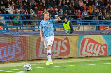 Kharkiv, Ukrayna 18 Eylül 2019: Manc'ın futbolcusu