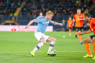 Kharkiv, Ukrayna 18 Eylül 2019: Manc'ın futbolcusu