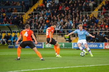 Kharkiv, Ukrayna 18 Eylül 2019: Manc'ın futbolcusu