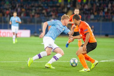 Kharkiv, Ukrayna 18 Eylül 2019: Manc'ın futbolcusu