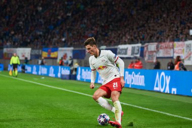 Leipzig, Almanya - 20 Mart 2020: Leipzig-Tottenham maçında Patrick Schick 