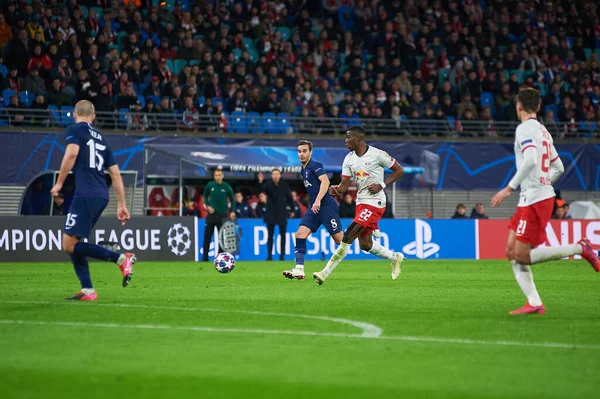 Leipzig Allemagne Mars 2020 Nordi Mukiele Lors Match Leipzig Tottenham — Photo