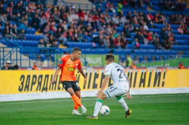 Kharkiv, Ukrayna - 4 Ağustos 2019: UPL Shakhtar - Karpaty