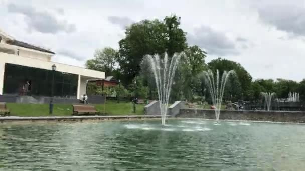 喷泉中的水的闭塞 — 图库视频影像