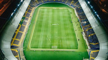 Kharkiv, Ukrayna - 08 Ekim 2019: Metalist stadyumun en üst manzarası