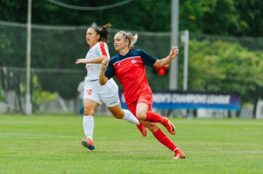 Kharkiv, Ukrayna - 10 Ağustos 2019: Bayanlar ligi şampiyonu Minsk - Split