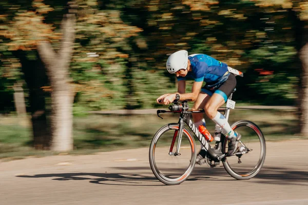 Kharkiv Ukraine August 2019 Cycling Competition Triathlete Riding High Speed — Stock Photo, Image