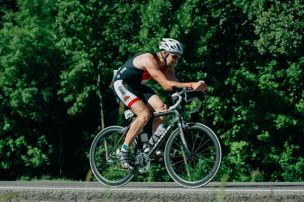 Kharkiv Ukraine August 2019 Cycling Competition Triathlete Riding High Speed — Stock Photo, Image
