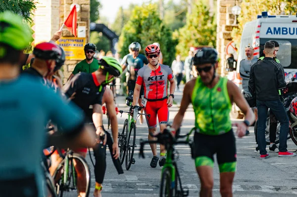 Charkiw Ukraine August 2019 Triathlon Triathlonfahrer Fährt Auf Rennrad Mit — Stockfoto