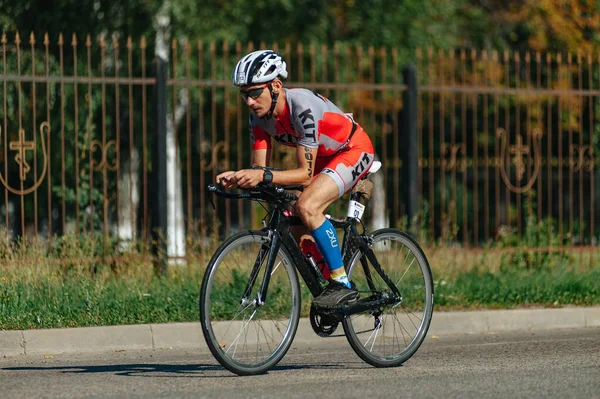 Kharkiv Ukrajna 2019 Augusztus Triatlon Triatlon Kerékpáros Férfi Kerékpározás Közúti — Stock Fotó