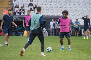 İstanbul, Türkiye - 13 Ağustos 2019: Willian Süper Kupa Chelsea-Liverpool maçının ön antrenmanında