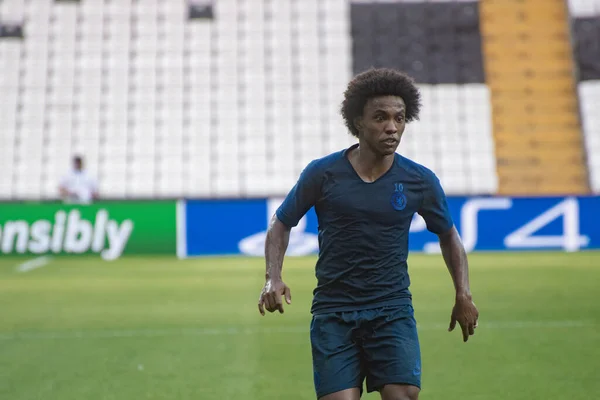 Estambul Turquía Agosto 2019 Willian Entrenamiento Previo Partido Super Cup — Foto de Stock