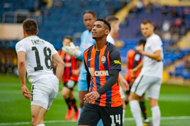 Kharkiv, Ukrayna - 13 Nisan 2019: Tete, Zorya Luhansk maçında Shakhtar 'ın orta saha oyuncusu