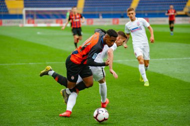 Kharkiv, Ukrayna - 13 Nisan 2019: Tete, Zorya Luhansk maçında Shakhtar 'ın orta saha oyuncusu