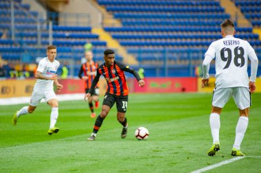 Kharkiv, Ukrayna - 13 Nisan 2019: Tete, Zorya Luhansk maçında Shakhtar 'ın orta saha oyuncusu