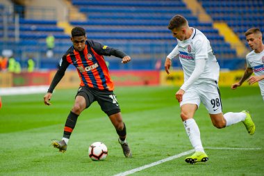 Kharkiv, Ukrayna - 13 Nisan 2019: Tete, Zorya Luhansk maçında Shakhtar 'ın orta saha oyuncusu