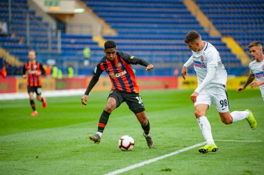 Kharkiv, Ukrayna - 13 Nisan 2019: Tete, Zorya Luhansk maçında Shakhtar 'ın orta saha oyuncusu