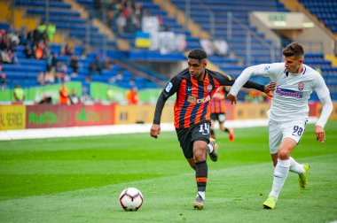 Kharkiv, Ukrayna - 13 Nisan 2019: Tete, Zorya Luhansk maçında Shakhtar 'ın orta saha oyuncusu