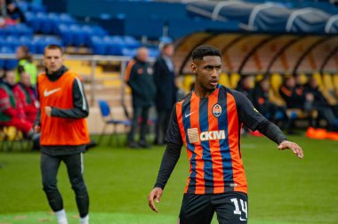 Kharkiv, Ukrayna - 13 Nisan 2019: Tete, Zorya Luhansk maçında Shakhtar 'ın orta saha oyuncusu