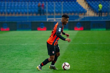 Kharkiv, Ukrayna - 13 Nisan 2019: Tete, Zorya Luhansk maçında Shakhtar 'ın orta saha oyuncusu