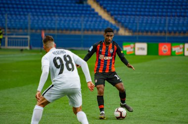 Kharkiv, Ukrayna - 13 Nisan 2019: Tete, Zorya Luhansk maçında Shakhtar 'ın orta saha oyuncusu
