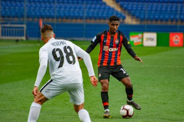 Kharkiv, Ukrayna - 13 Nisan 2019: Tete, Zorya Luhansk maçında Shakhtar 'ın orta saha oyuncusu