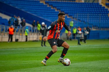 Kharkiv, Ukrayna - 13 Nisan 2019: Tete, Zorya Luhansk maçında Shakhtar 'ın orta saha oyuncusu