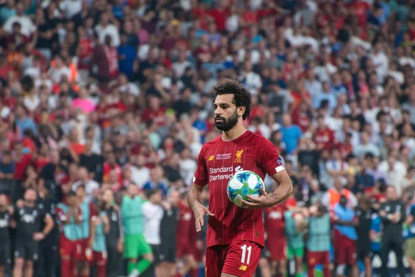 Istanbul Turkiet Augusti 2019 Mohamed Salah Framför Liverpool Före Kiks — Stockfoto