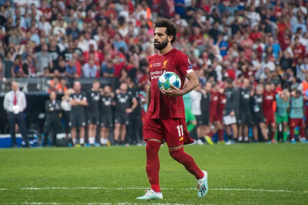 Istanbul Türkei August 2019 Mohamed Salah Stürmer Des Liverpool Vor — Stockfoto